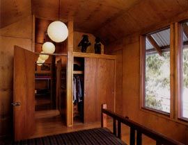 The new bedrooms housed in the roof space. Looking from the
main bedroom along the hall to the chidren’s bedroom.