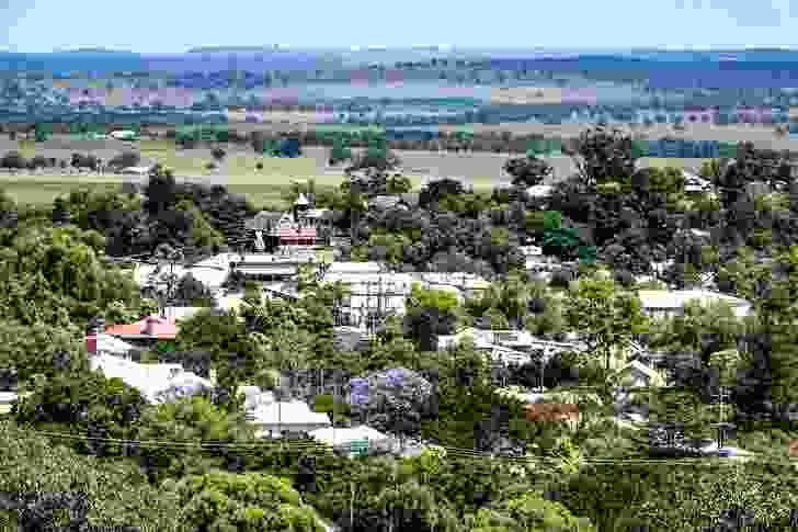 View over the township of Manila, New South Wales.