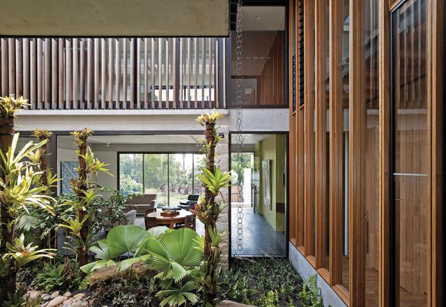 Unlike many Sydney homes, Garden House turns inward and is wrapped around a central courtyard.
