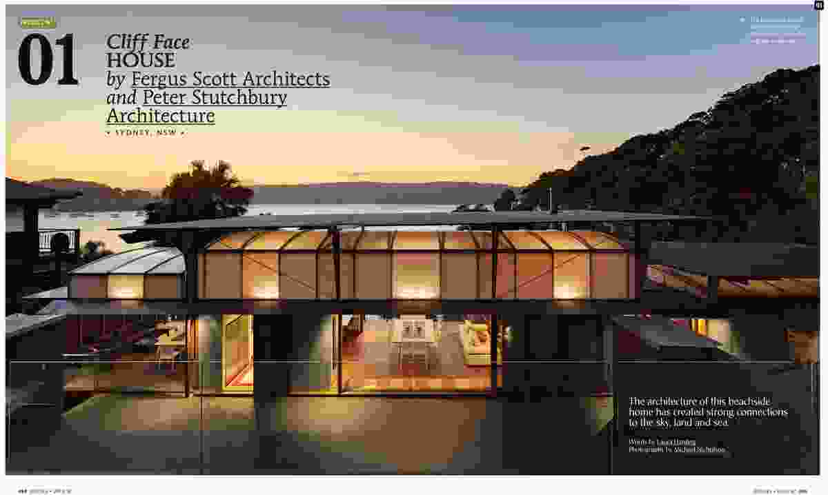 A preview from the magazine: Cliff Face House by Fergus Scott Architects and Peter Stutchbury Architecture.