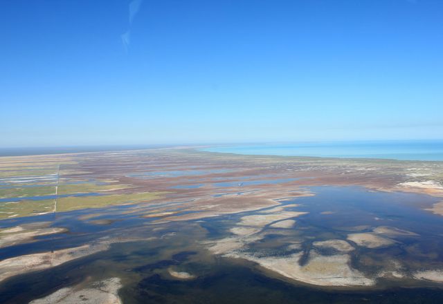 An aerial photograph of the Broome coast.