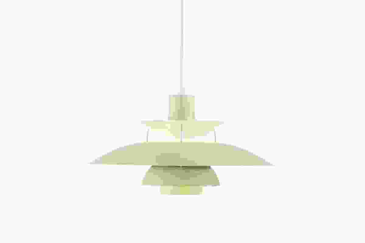 The PH 50 in wasabi green, a birthday revision of Poul Henningsen’s PH 5.
