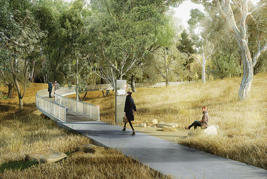 The proposed Acacia Remembrance Sanctuary, masterplanned in 2013 by McGregor Coxall and Chrofi, is a concept for a natural burial and ash interment cemetery in Bringelly, New South Wales.