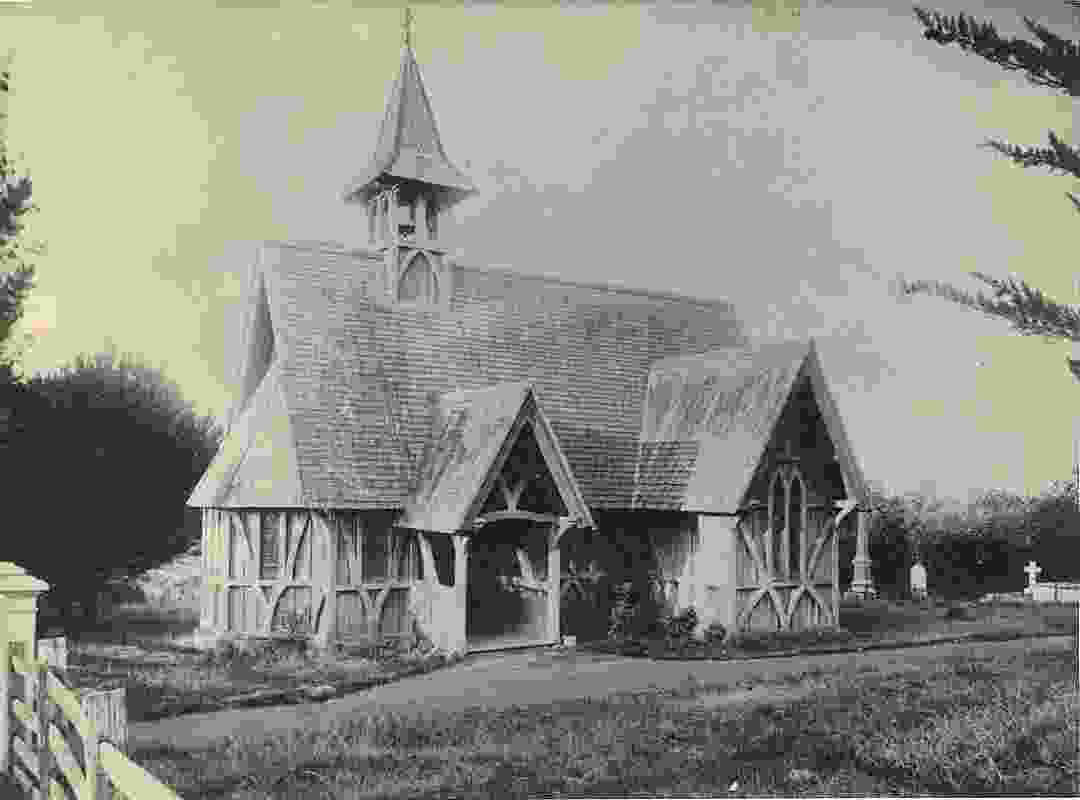 Lack of permanent materials and expertise did not inhibit colonial building. St John’s College Chapel in Auckland, New Zealand designed by Bishop Selwyn with Frederick Thatcher in 1847.  