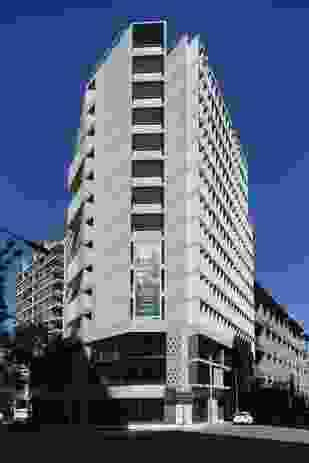 The architects resisted the floor-to-ceiling glass walls typical of contemporary residential towers in favour of a concrete structure with recessed balconies and brise-soleil.