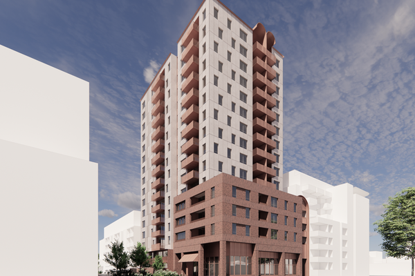 The redevelopment is intended to deliver 248 social homes across two buildings spanning 16 and 18 storeys.