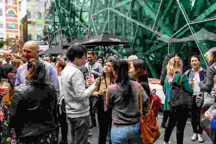 Conference delegates and speakers enjoyed a post-festival drink in the surrounds of Federation Square.