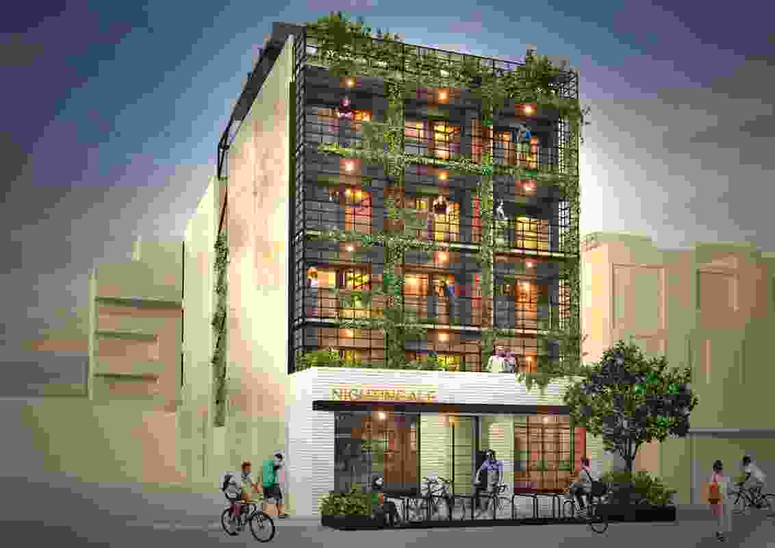 The proposed Nightingale apartment development in Brunswick designed by Breathe Architecture.