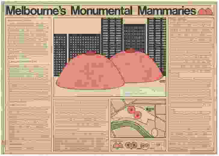 Entry in the 1978 Melbourne Landmark Ideas Competition: "Melbourne's Monumental Mammaries."