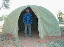 Dome tents were
also part of the existing
housing.