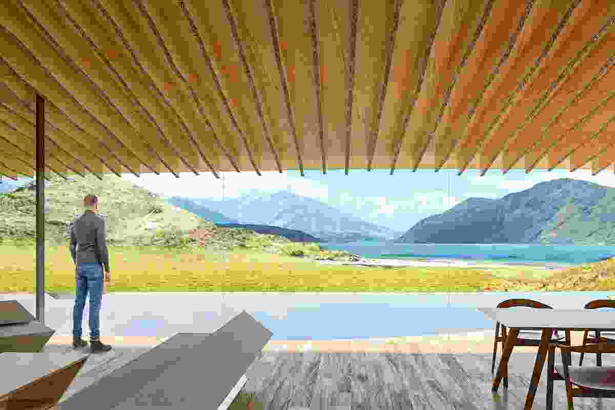 Peter Thiel's Wānaka lakefront hideout by Kengo Kuma and Associates.