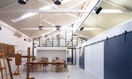 The arts teaching facility in an existing warehouse building.