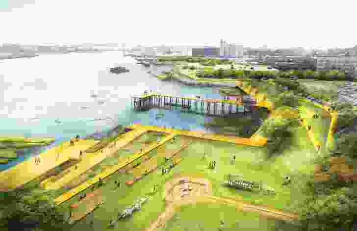 Stoss Landscape Urbanism developed a coastal resilience strategy for East Boston and Charlestown that outlines near and long-term approaches to protecting vulnerable neighbourhoods from flooding.