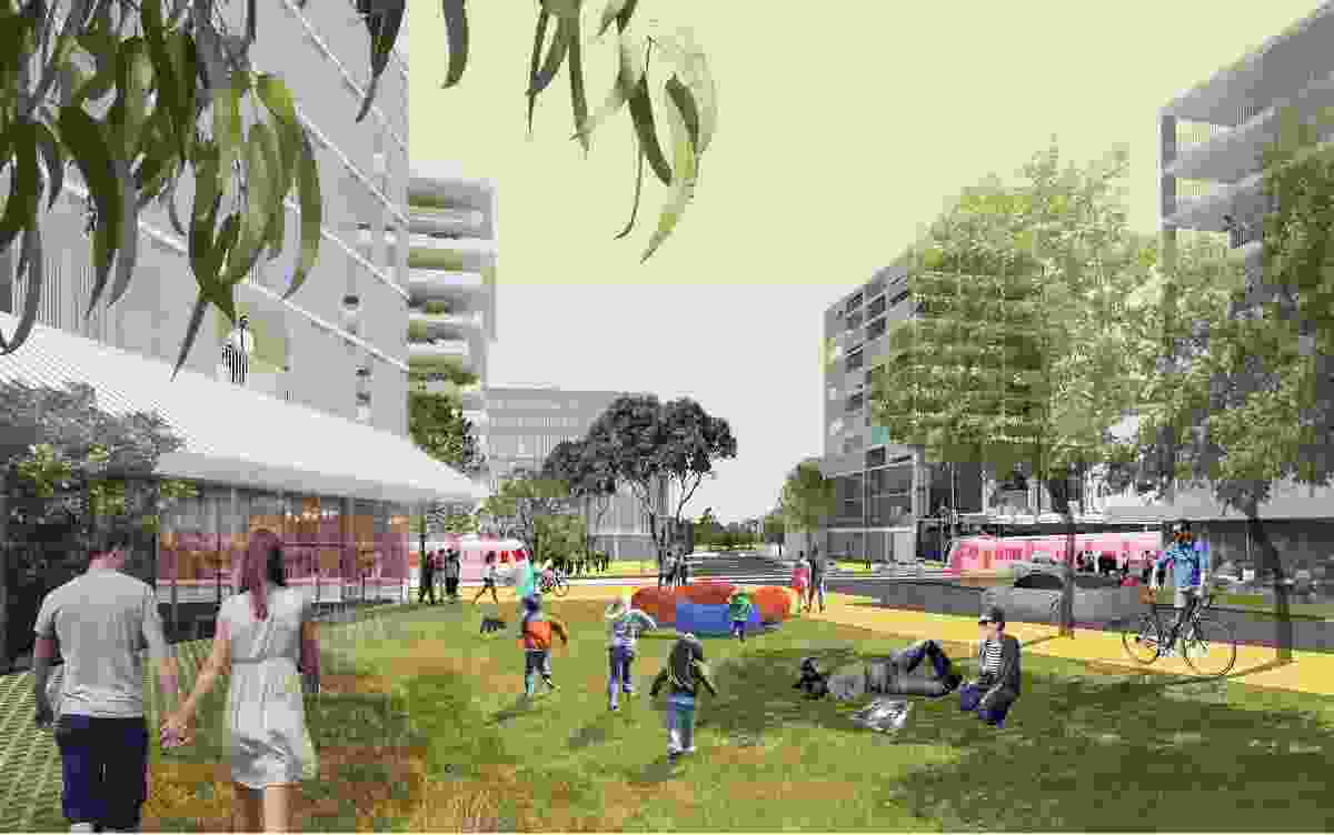 K2K proposal – Middle Street park to park by James Mather Delaney Design Landscape Architects, Hill Thalis Architecture and Urban Projects, Bennett and Trimble Architecture and Urban Projects.