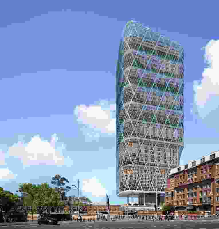 Atlassian's Sydney headquarters tower by Shop Architects and BVN will be built using a hybrid timber construction method.