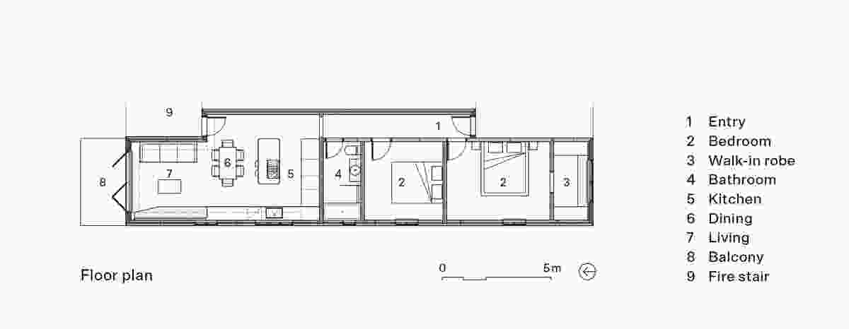 Plan of Francis Apartment by Studio Weave Architects.