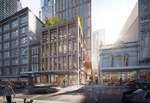 Crone's design for the 35-storey hotel tower at Sydney’s Pitt Street.