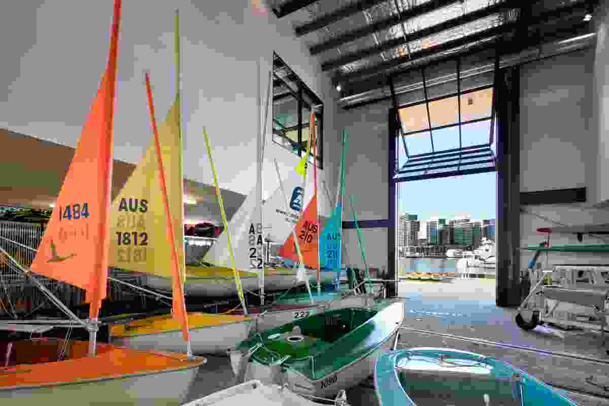 Boat shed in the Community Hub at the Dock by Hayball.