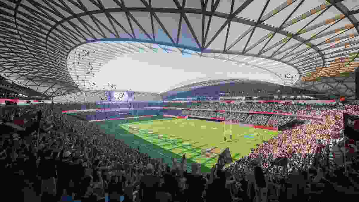 Cox Architecture's winning design for the Sydney Football Stadium.