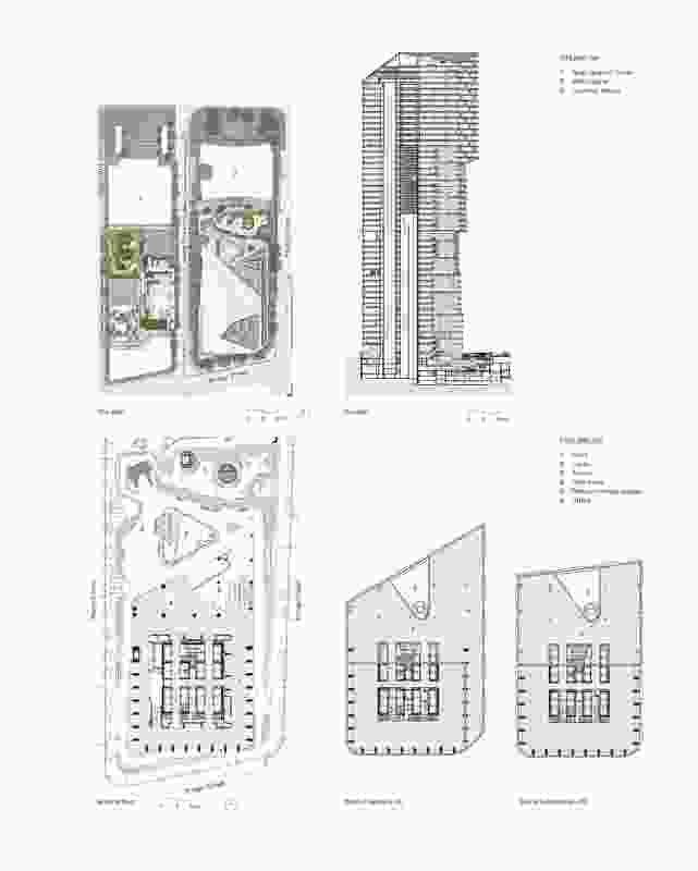 Plans of Quay Quarter Tower by 3XN and BVN.