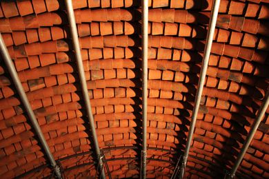 Interlocking terracotta tubes handmade by Indian craftsmen.