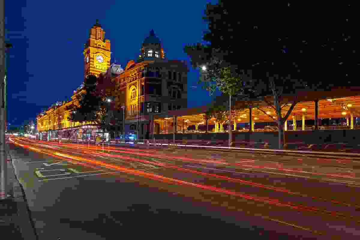 Flinders Street Station from Flinders Street.
