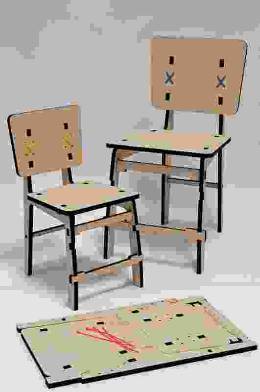 Flat-pack chairs by Yellow Diva on display at Designex.