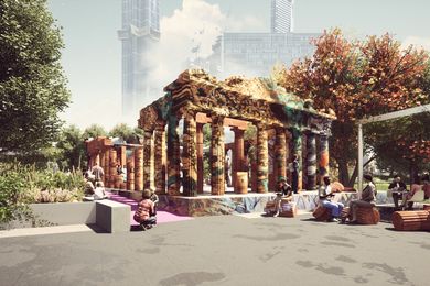 Designs for "Temple of Boom", recipient of the 2022 NGV Architecture Commission.