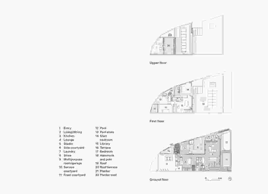 Plans of Casa Mia by Caroline Di Costa Architect and Iredale Pedersen Hook