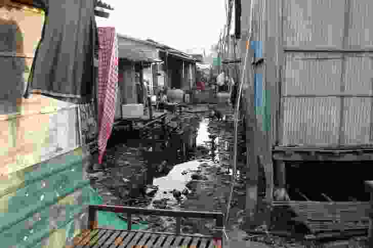 The Roy Reah community in Phnom Penh flooded regularly, making basic access a challenge.