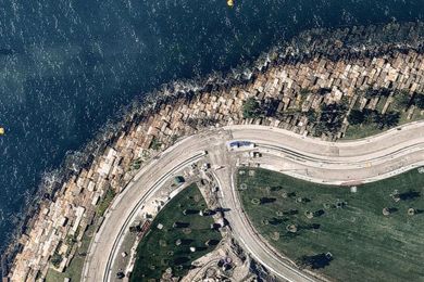 Barangaroo Point, Sydney, November 2014. Aerial image taken from Nearmap.