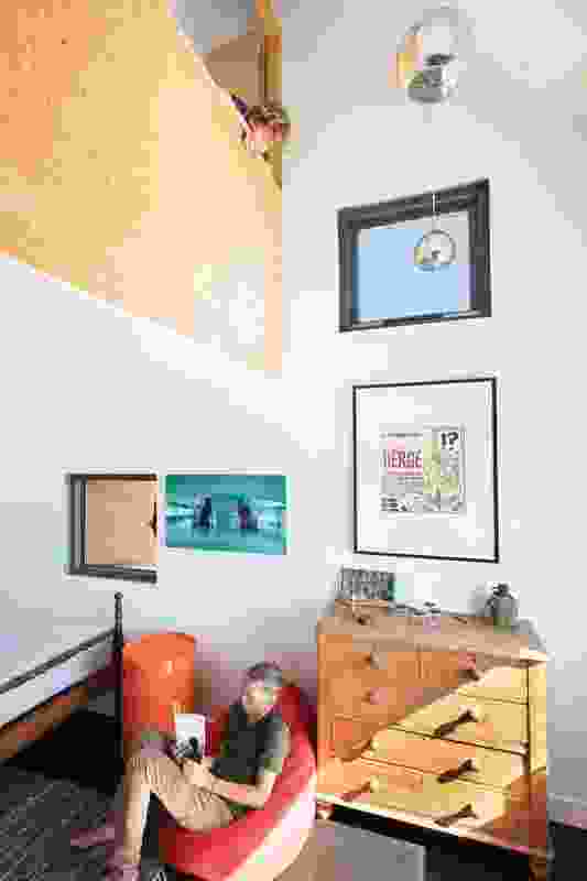 The children’s bedrooms resemble a lookout tower, with the youngest child in an attic above the older children’s rooms. Artwork: Bo Wong.