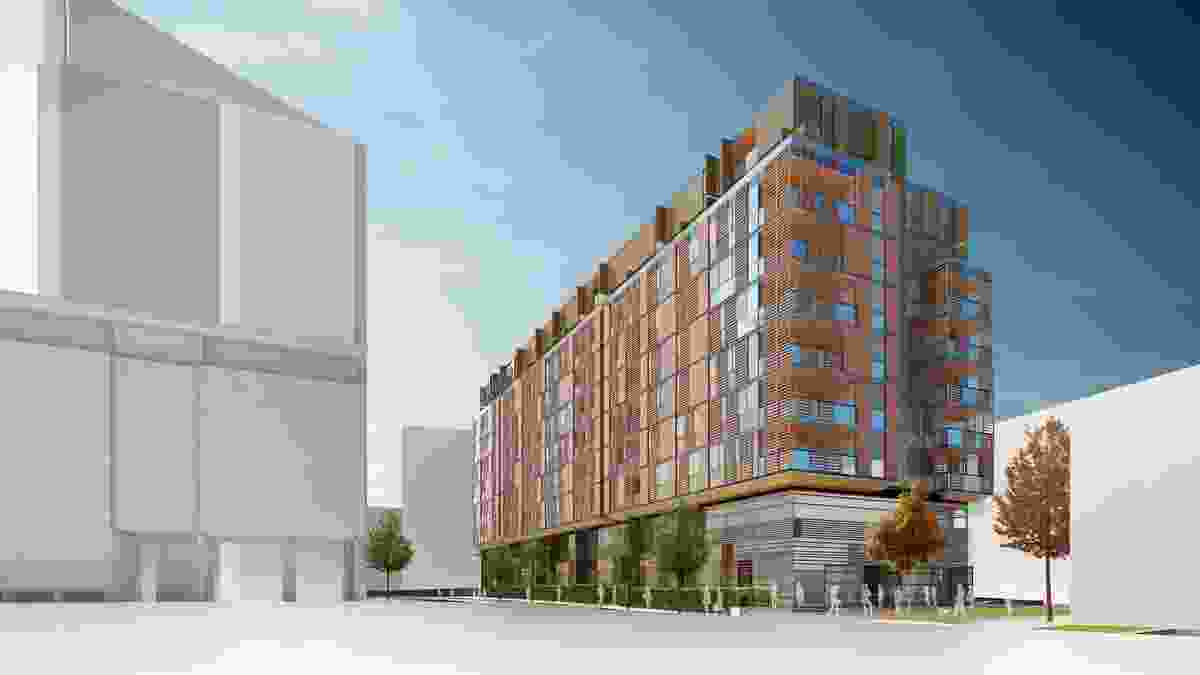 A western view of FJMT's design for the final residential stage of Central Park from O'Connor Street.