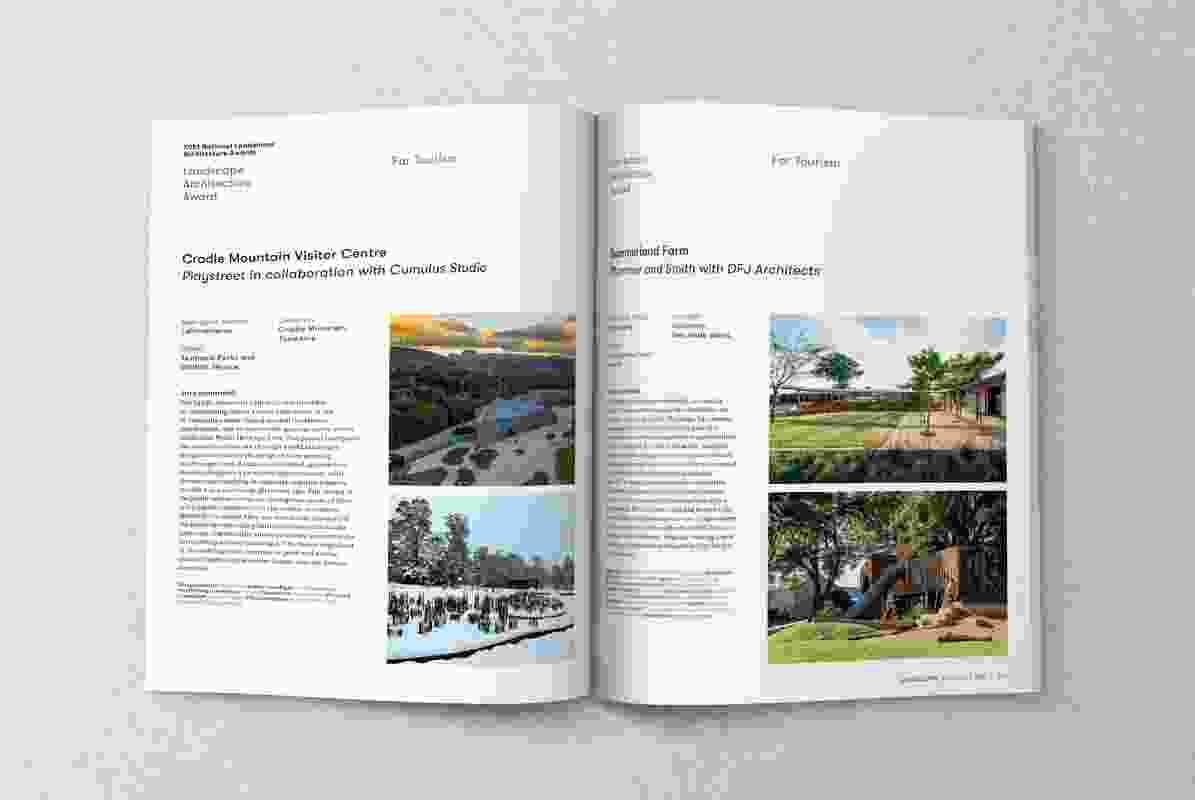 A spread from the pages of the November 2021 issue of Landscape Architecture Australia.