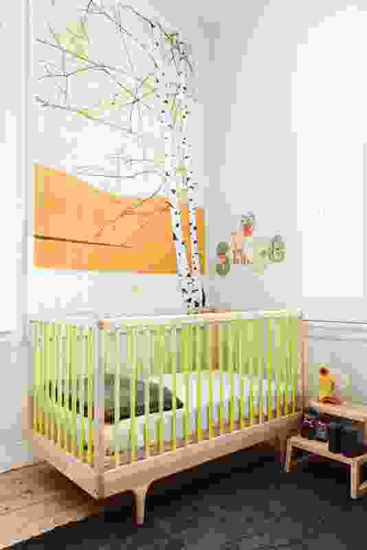 The colour palette of the house, including the children's bedroom, is neutral but experimental. 