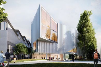 The proposed River's Edge building at the University of Tasmania by John Wardle Architects and 1+2 Architecture.