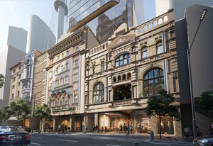 The redevelopment City Tattersalls Club will include the restoration and renewal of the historic building. (Indicative design by FJMT.)