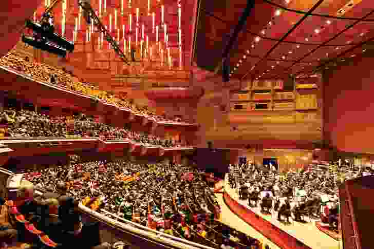 The concert chamber is modified to improve acoustics and access.