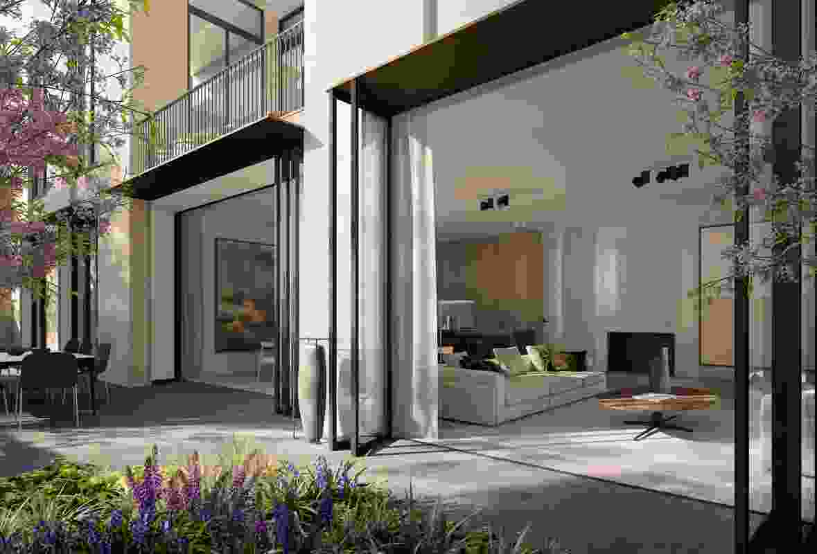 Ground floor outdoor space in the proposed Lindsay Brighton apartment development by Fearon Hay.
